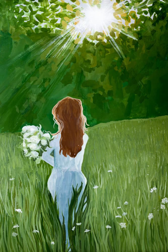 Sunny Meadow Walk by EMELIEmaria — canvas wall art