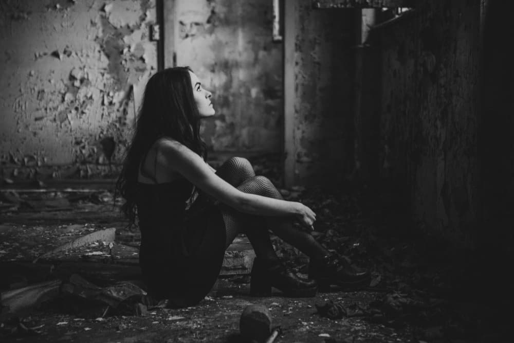 Melancholy Woman In Ruin by Georgios Bero — canvas wall art