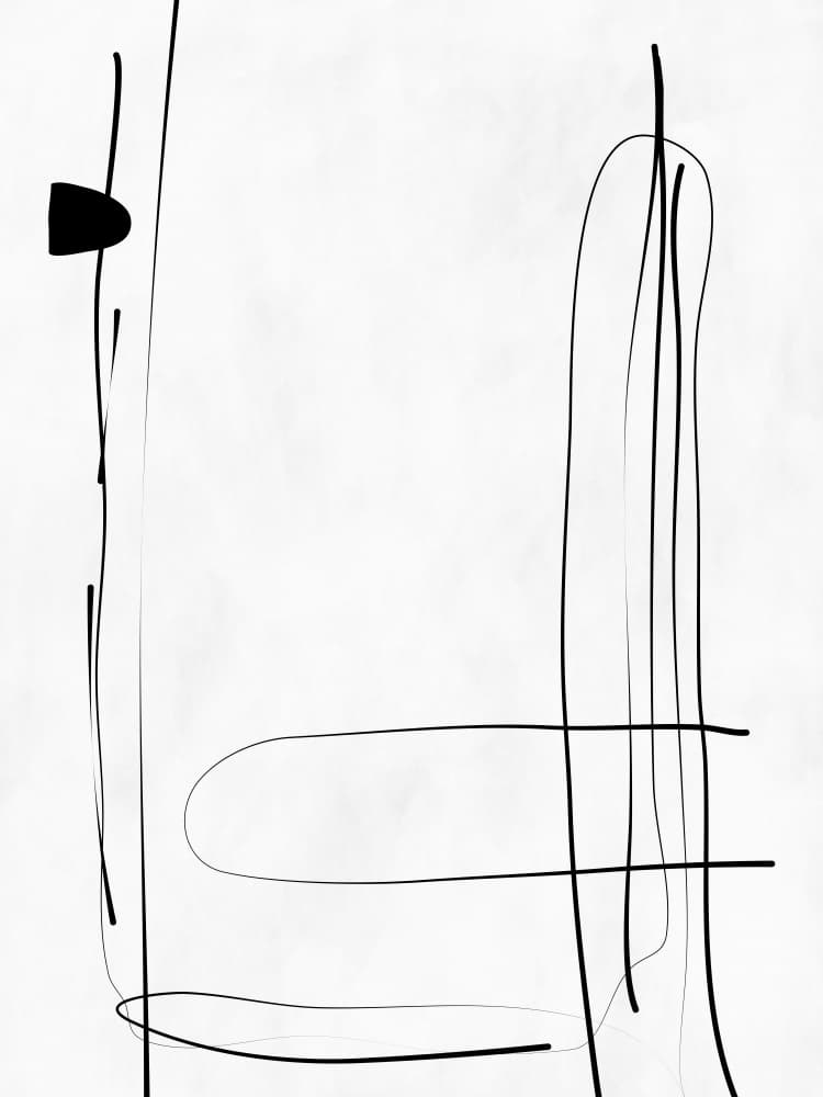 Minimalist Black Lines by Elena Ristova — canvas wall art
