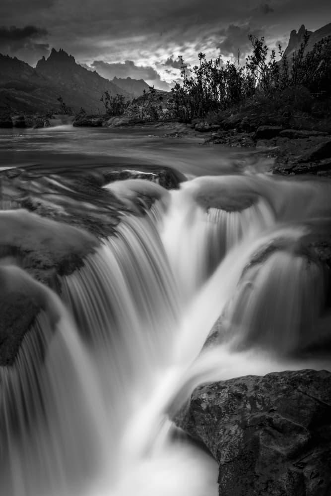 Serene Mountain Cascade by Irene Wu — canvas wall art