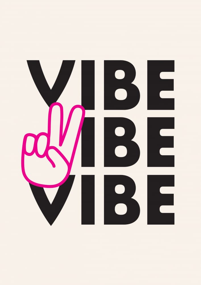 Peace Sign Good Vibes by Frankie Kerr-Dineen — canvas wall art