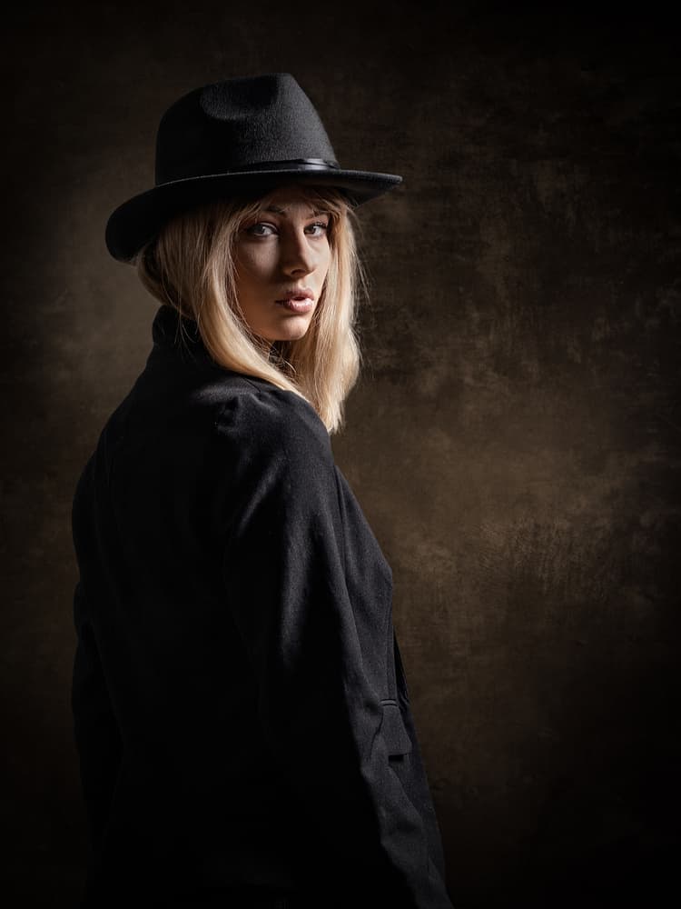Mysterious Blonde Gaze by Luc Stalmans — canvas wall art