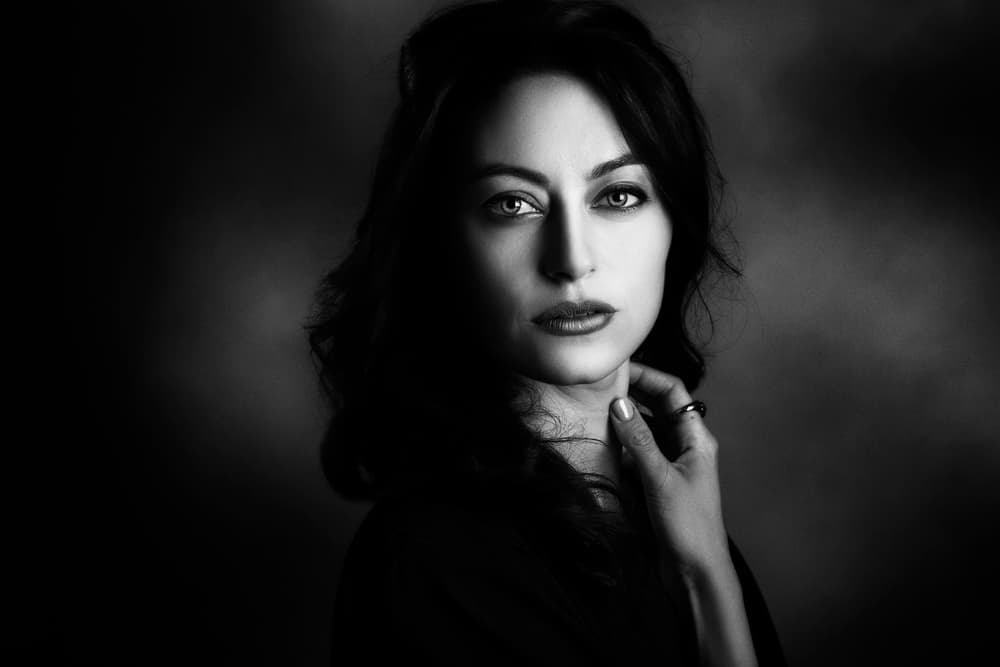 Mysterious Woman Portrait by Peppe Tambè — canvas wall art