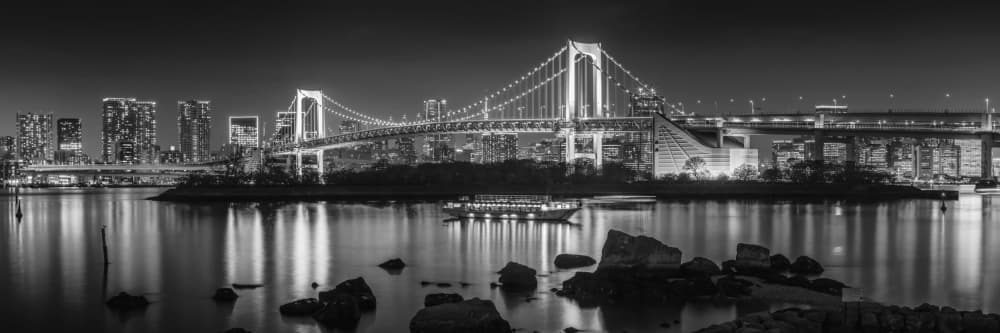 Illuminated City Bridge by Melanie Viola — canvas wall art
