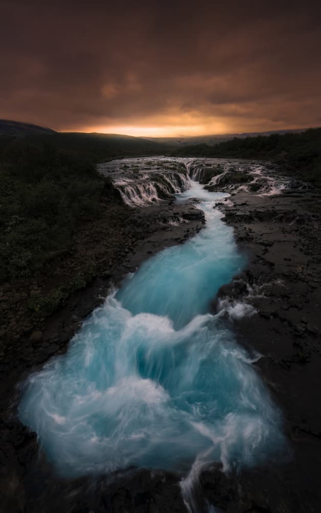 Blue River Twilight by Aidong Ning — canvas wall art