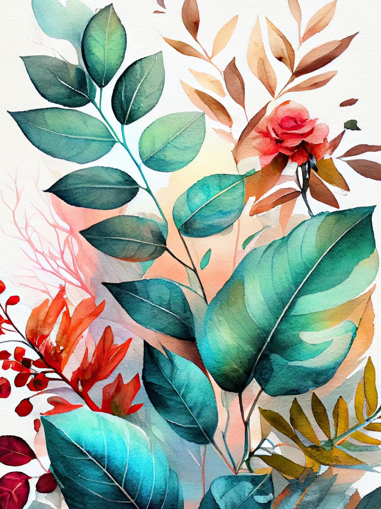 Vibrant Watercolor Botanicals by Justyna Jaszke — canvas wall art