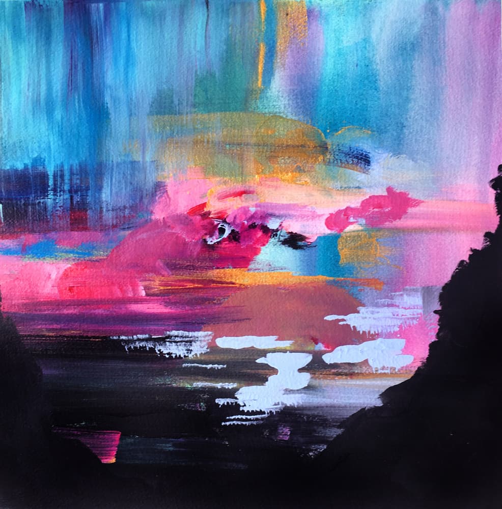 Vibrant Sunset Abstract by Christine Lindstrom — canvas wall art