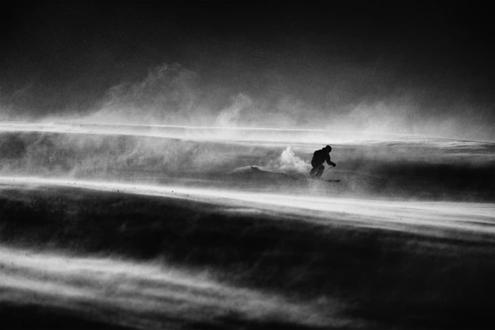 Skier In Snowstorm by Peter Svoboda MQEP — canvas wall art