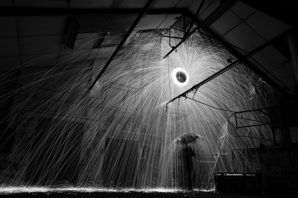 Mysterious Spark Umbrella by Sebastien DEL GROSSO — canvas wall art