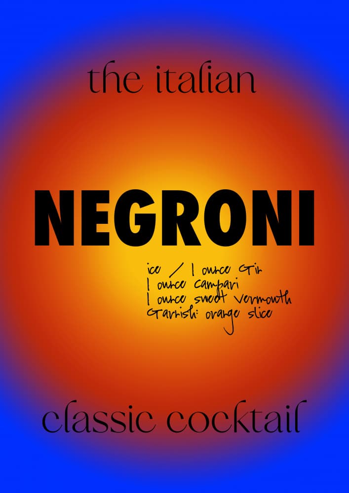 Classic Negroni Cocktail by Juliana Sampaio Silva — canvas wall art