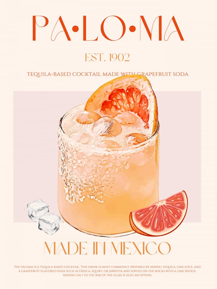 Refreshing Paloma Cocktail by Nazma Khokhar — canvas wall art