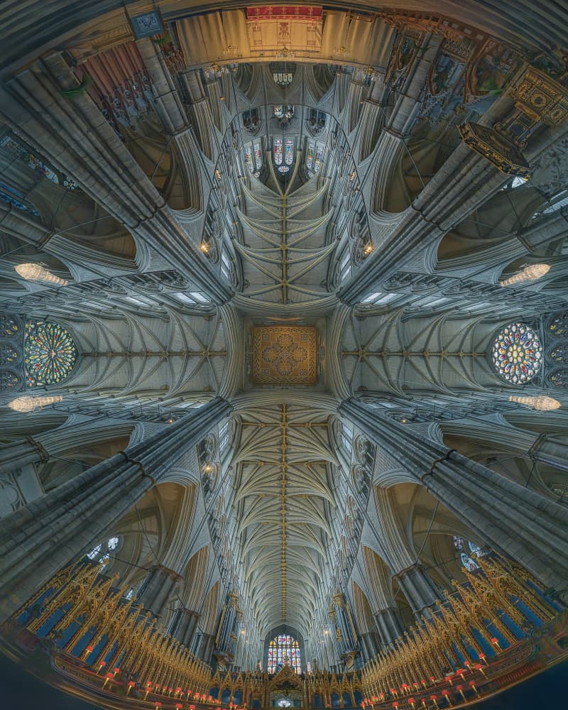 Gothic Cathedral Vaults by Enrique Rodriguez de Mingo — canvas wall art