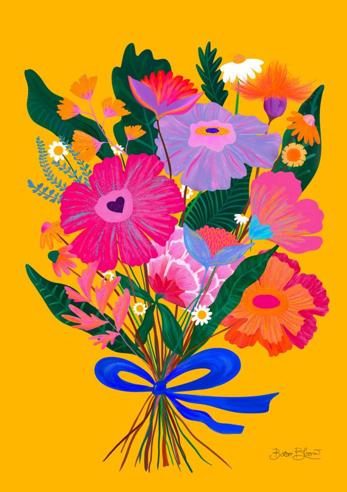 Vibrant Flower Bouquet by Baroo Bloom — canvas wall art