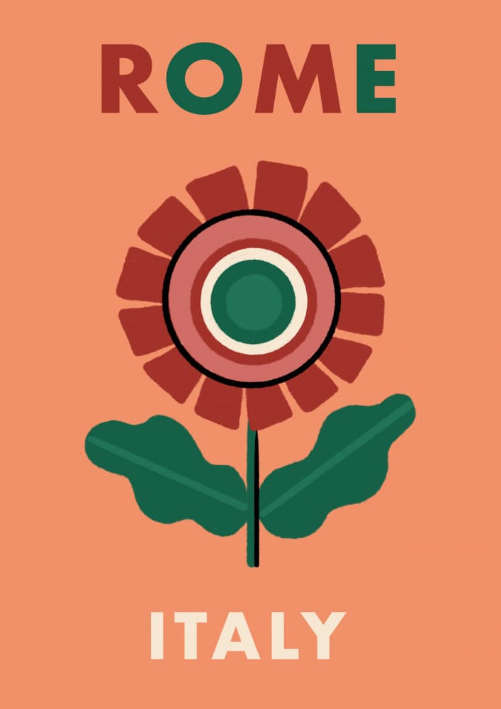 Rome Floral Travel by Nidhi Kachhadiya — canvas wall art