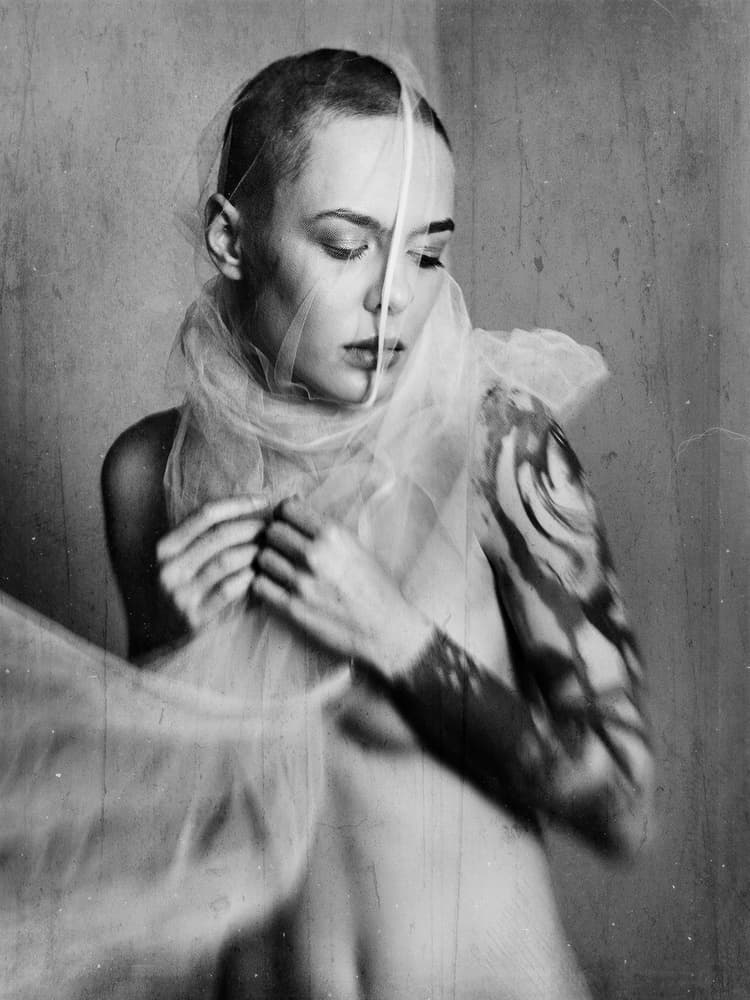 Ethereal Woman Veil by Marius Cinteza — canvas wall art
