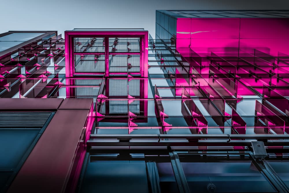 Pink Glass Architecture by Jürgen Muß — canvas wall art