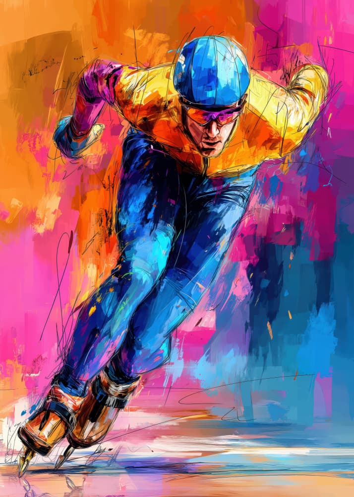 Dynamic Speed Skater by Justyna Jaszke — canvas wall art