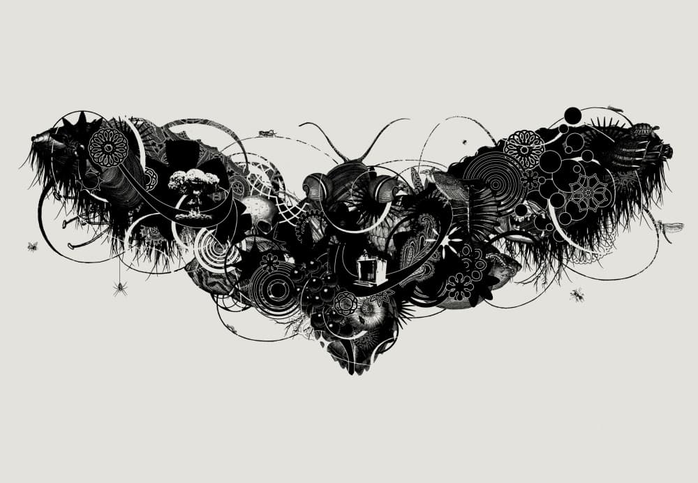 Intricate Mechanical Moth by Jaco Putker — canvas wall art