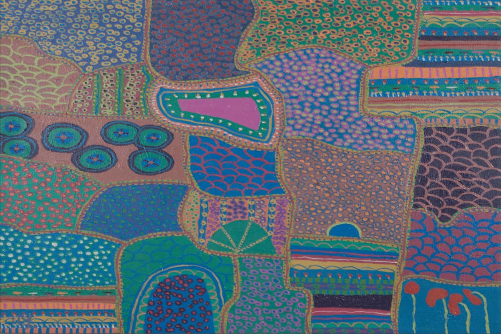 Vibrant Patterned Landscape by Helen Joynson — canvas wall art