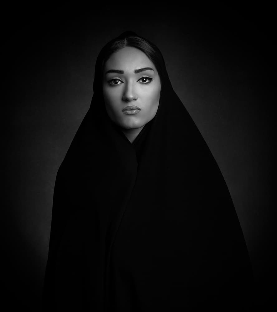 Mysterious Veiled Woman by Mehdi Mokhtari — canvas wall art