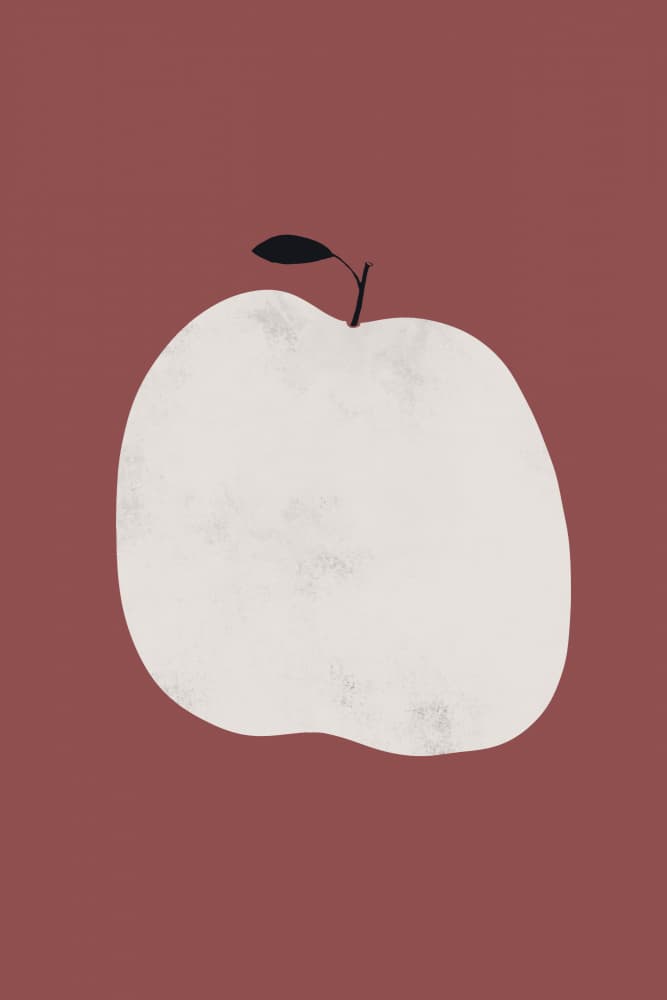 Minimalist White Apple