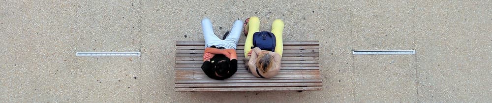People On Bench Overhead by Thierry Dufour — canvas wall art