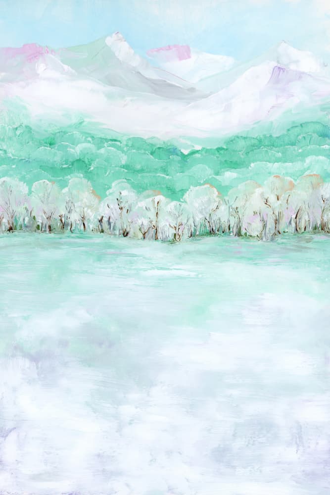 Pastel Mountain Landscape by Rosana Laiz Blursbyai — canvas wall art
