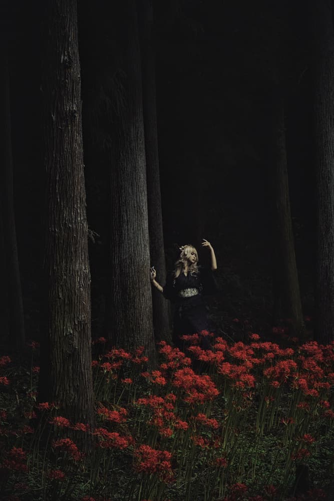 Woman in Red Forest by KOIKI — canvas wall art