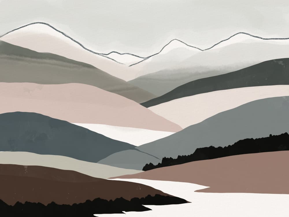 Serene Layered Landscape by Little Dean — canvas wall art