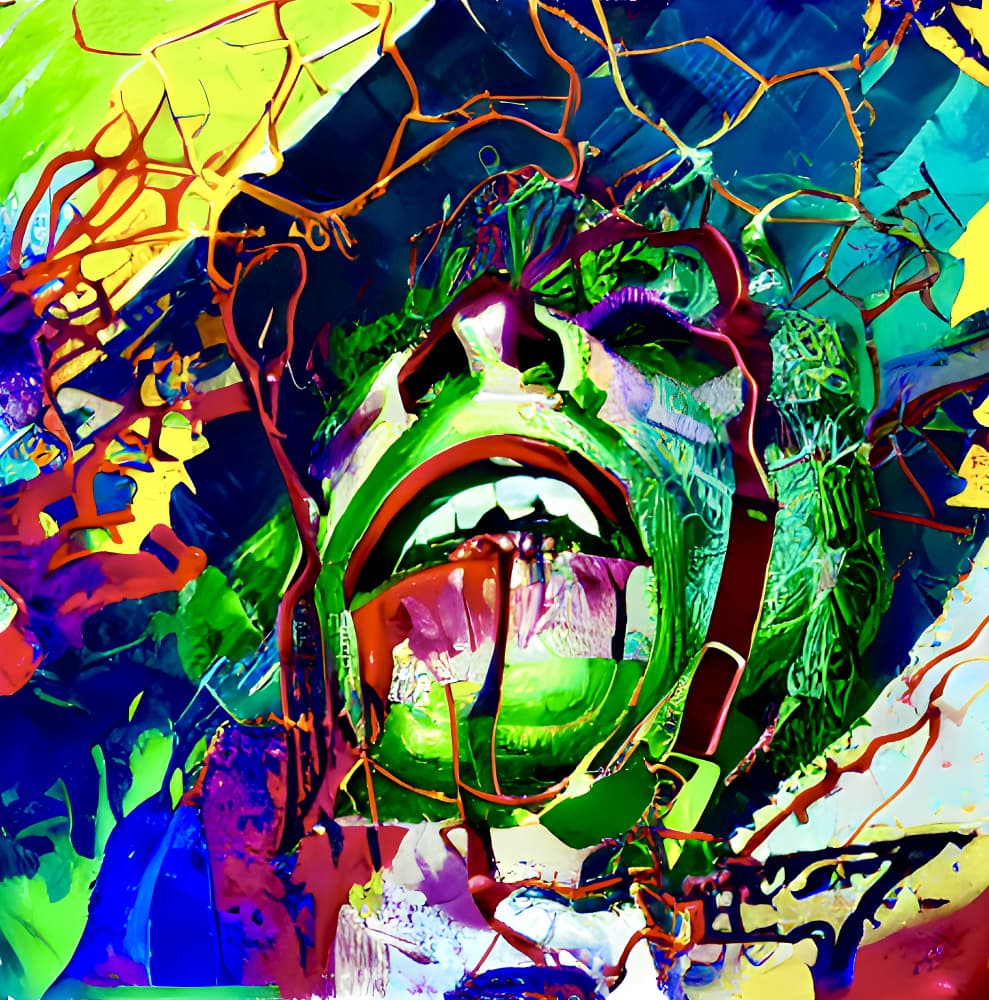 Abstract Mouth Scream by mnemonixART — canvas wall art