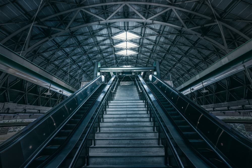 Modern Station Escalator by Irene Wu — canvas wall art