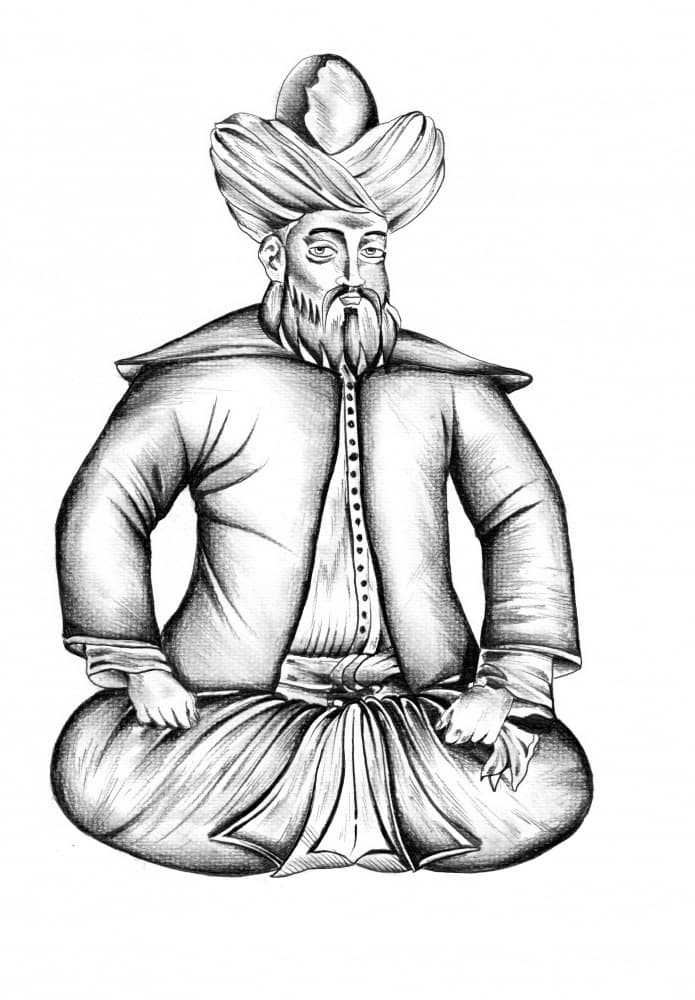 A Pensive Turbaned Figure by Kulik — canvas wall art