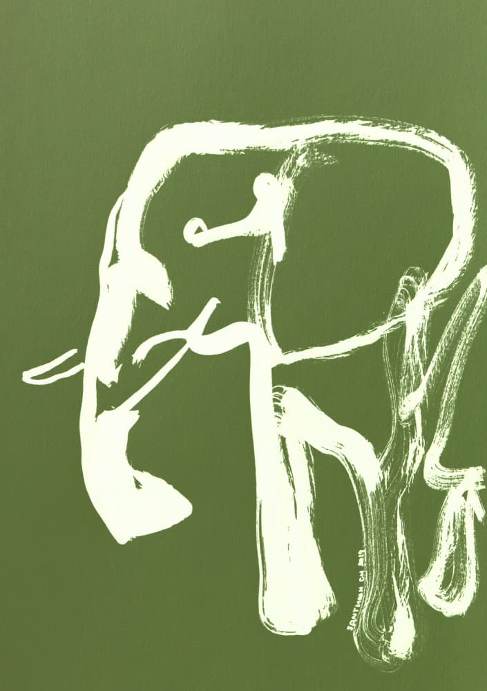 Abstract Green Elephant by Santhosh ch — canvas wall art