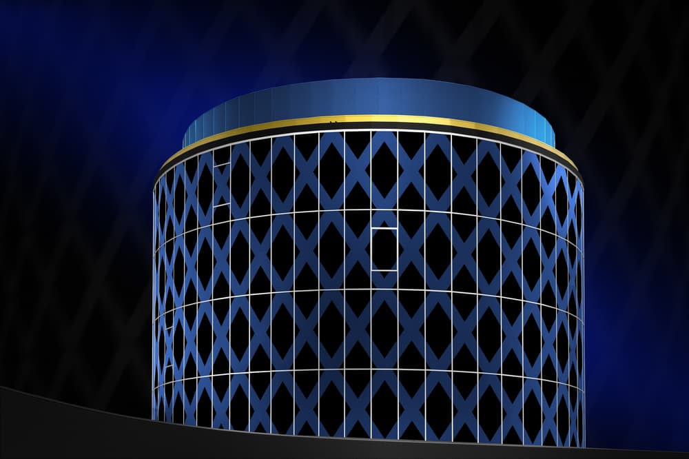 Sleek Blue Facade by Marc Huybrighs — canvas wall art
