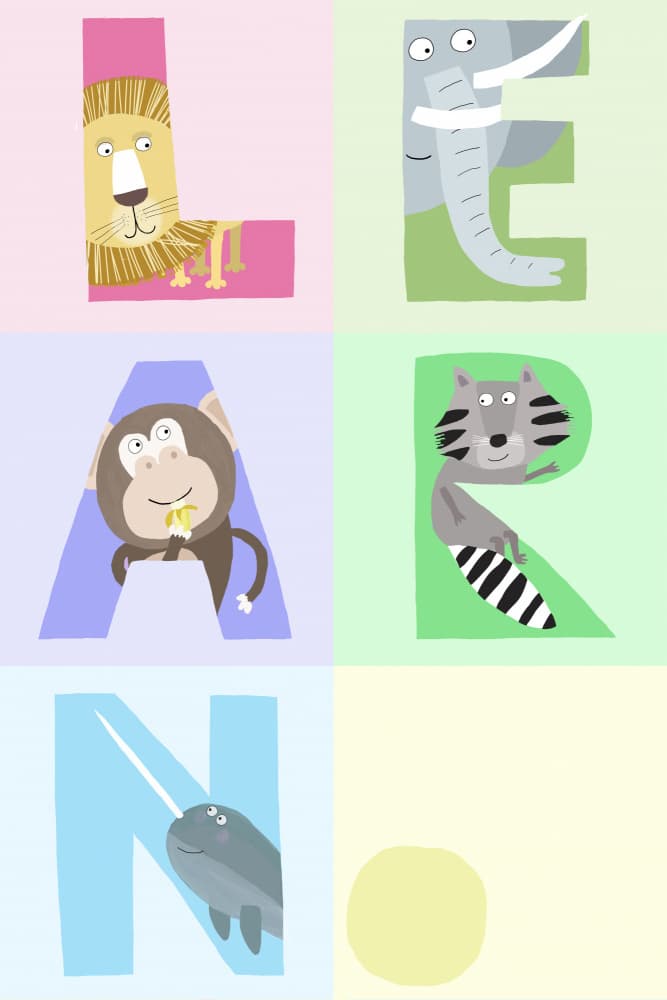 Animal Alphabet Fun by Carla Daly — canvas wall art