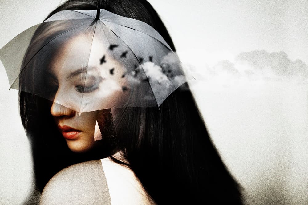 Woman's Dream Umbrella by Hari Sulistiawan — canvas wall art