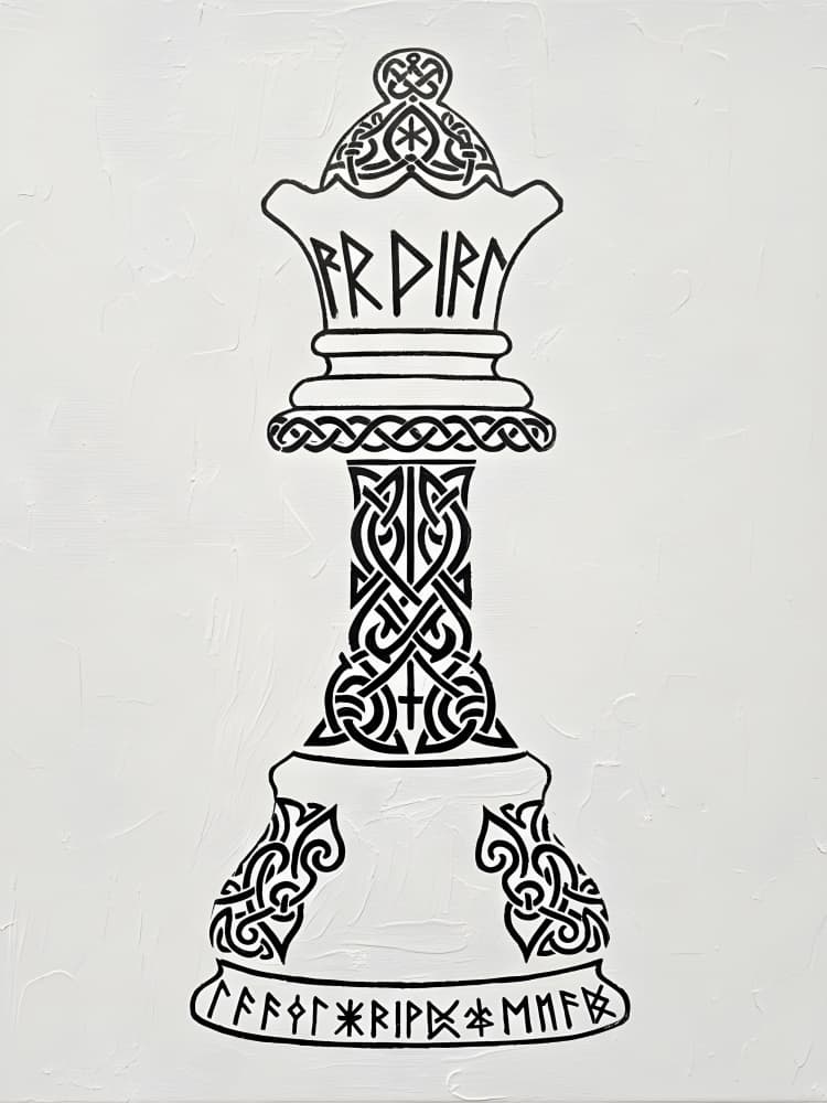 Viking Chess Queen by HUGO — canvas wall art