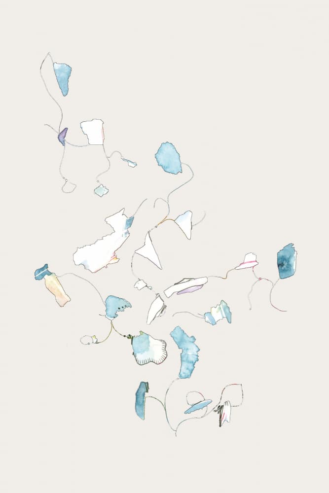 Floating Abstract Shapes by Alexandra Weise — canvas wall art