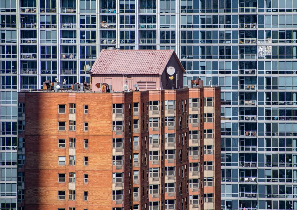 Rooftop House Cityscape by Marek Lapa — canvas wall art