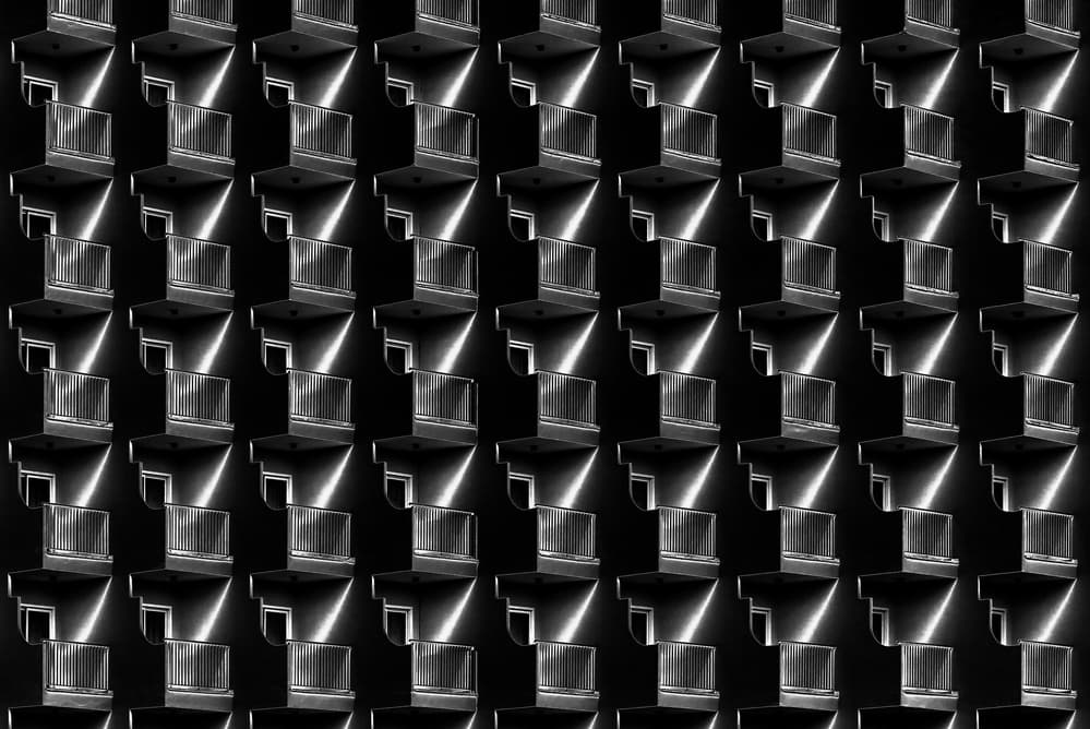Geometric Light Pattern by Hans-Wolfgang Hawerkamp — canvas wall art