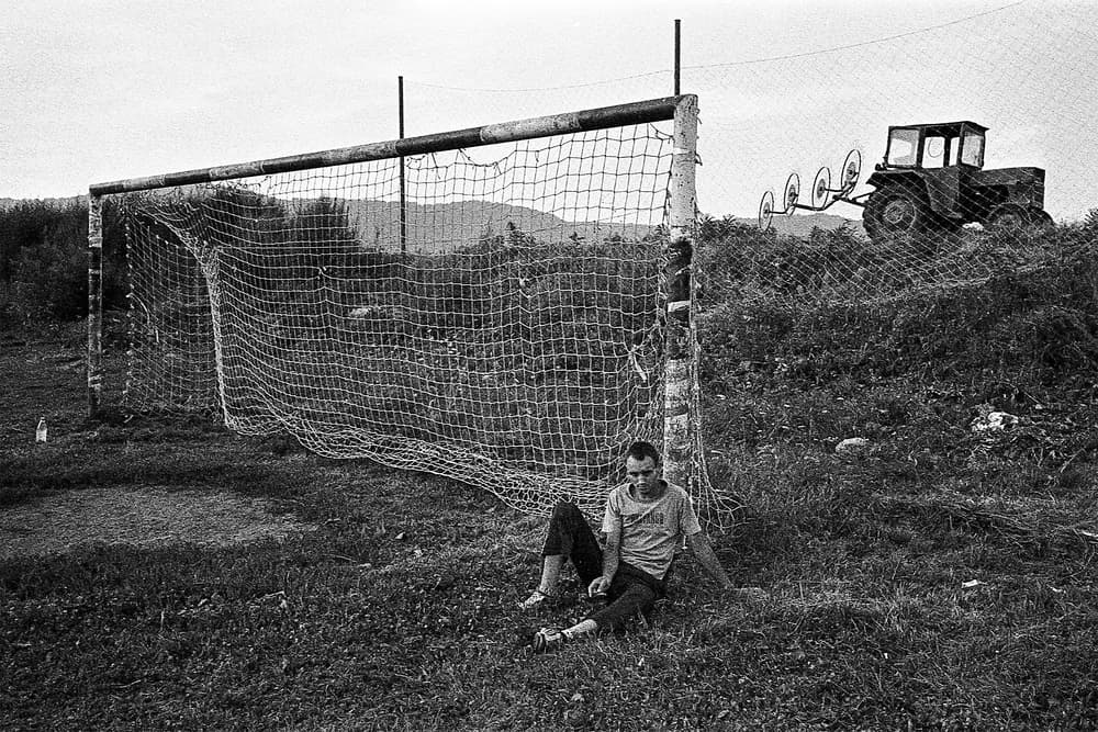 Man by Rural Goal by Sorin Vidis — canvas wall art