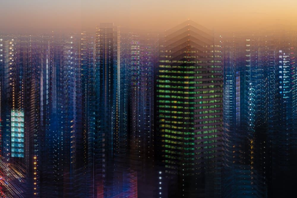 Abstract City Lights by Sasaki Makoto — canvas wall art