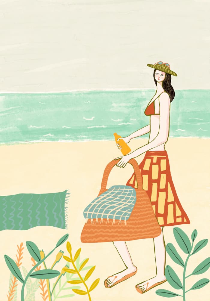Seaside Summer Stroll by Sharyn Bursic — canvas wall art