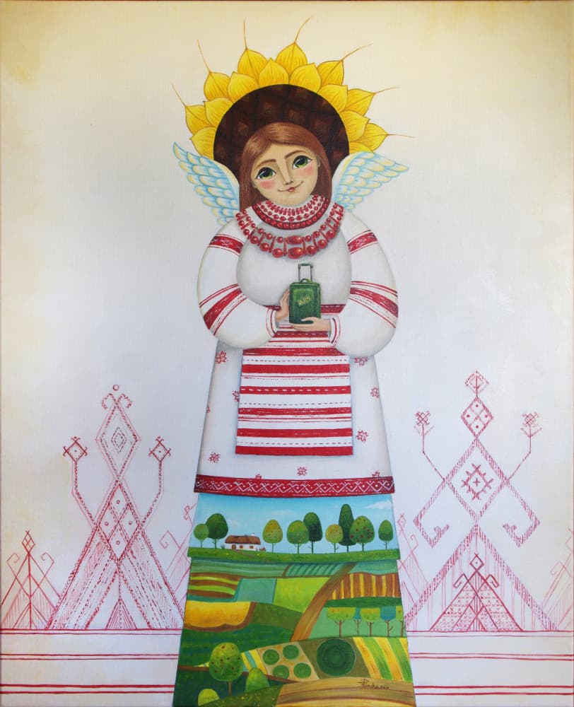 Sunflower Angel Landscape by Aleksandra Paranchenko — canvas wall art