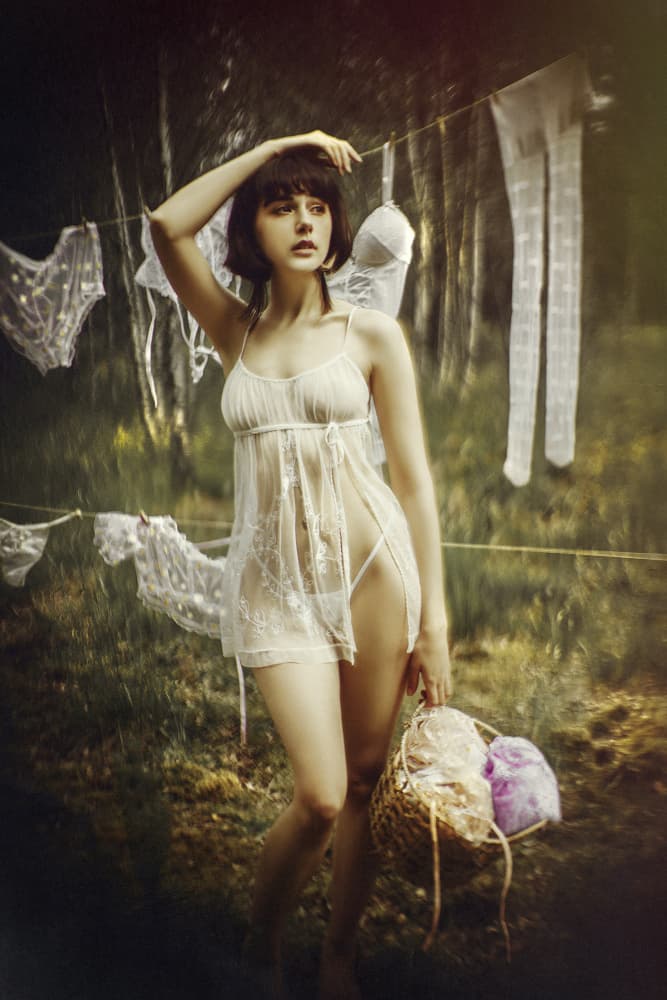 Sheer Lingerie Woodland Dream by Ruslan Bolgov — canvas wall art