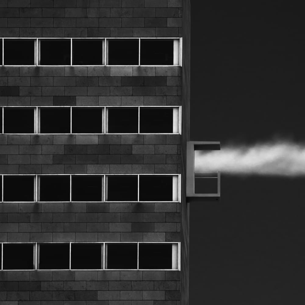 Dark Building Steam by Luc Vangindertael (laGrange) — canvas wall art