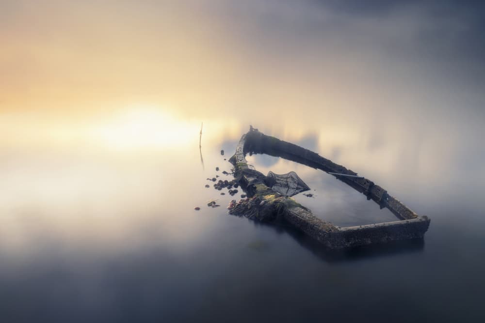 Misty Golden Structure by Rodrigo Núñez Buj — canvas wall art