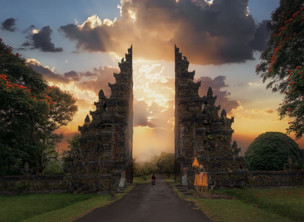Bali Gate Golden Hour by joanaduenas — canvas wall art