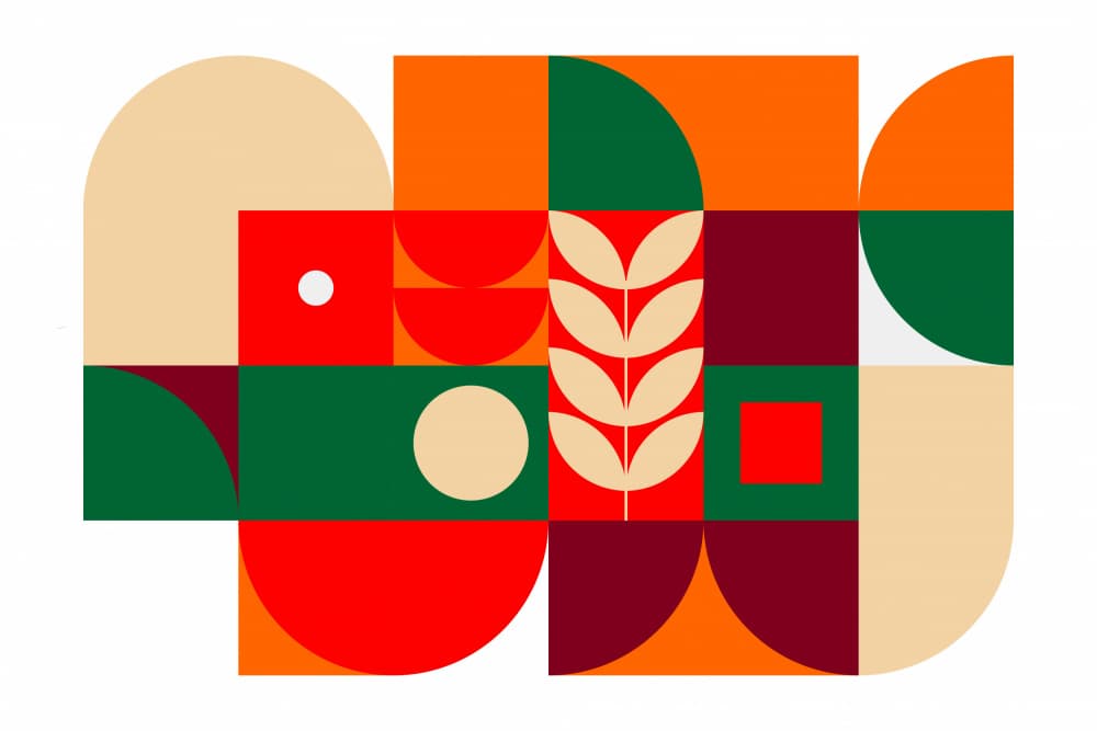 Playful Geometric Bird by Nilesh Kulkarni — canvas wall art