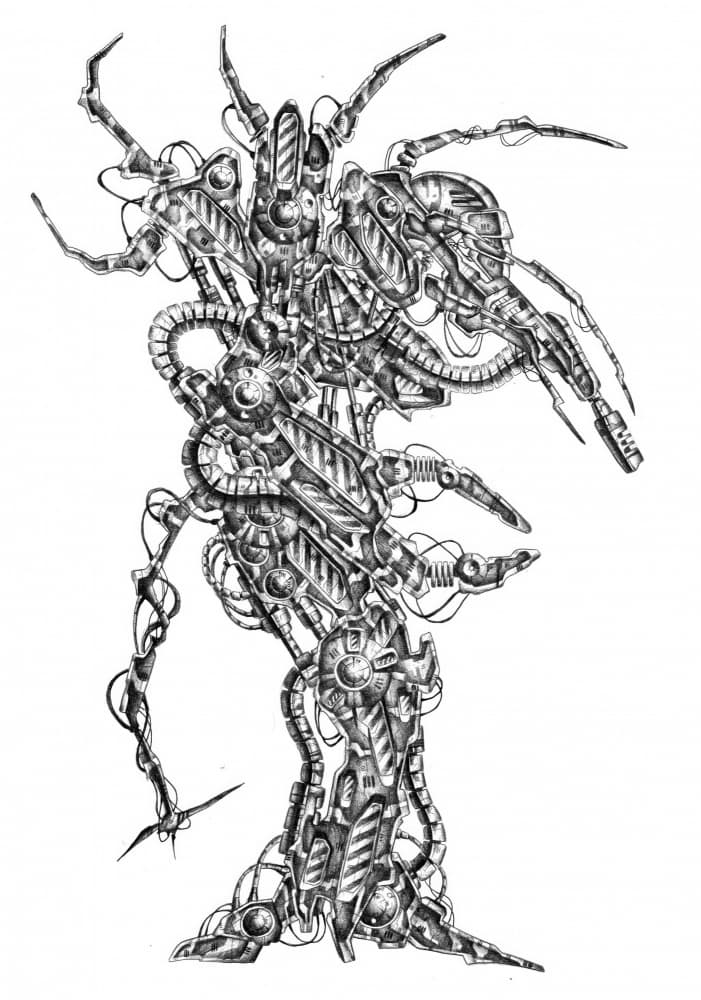 Intricate Robot Creature by Kulik — canvas wall art